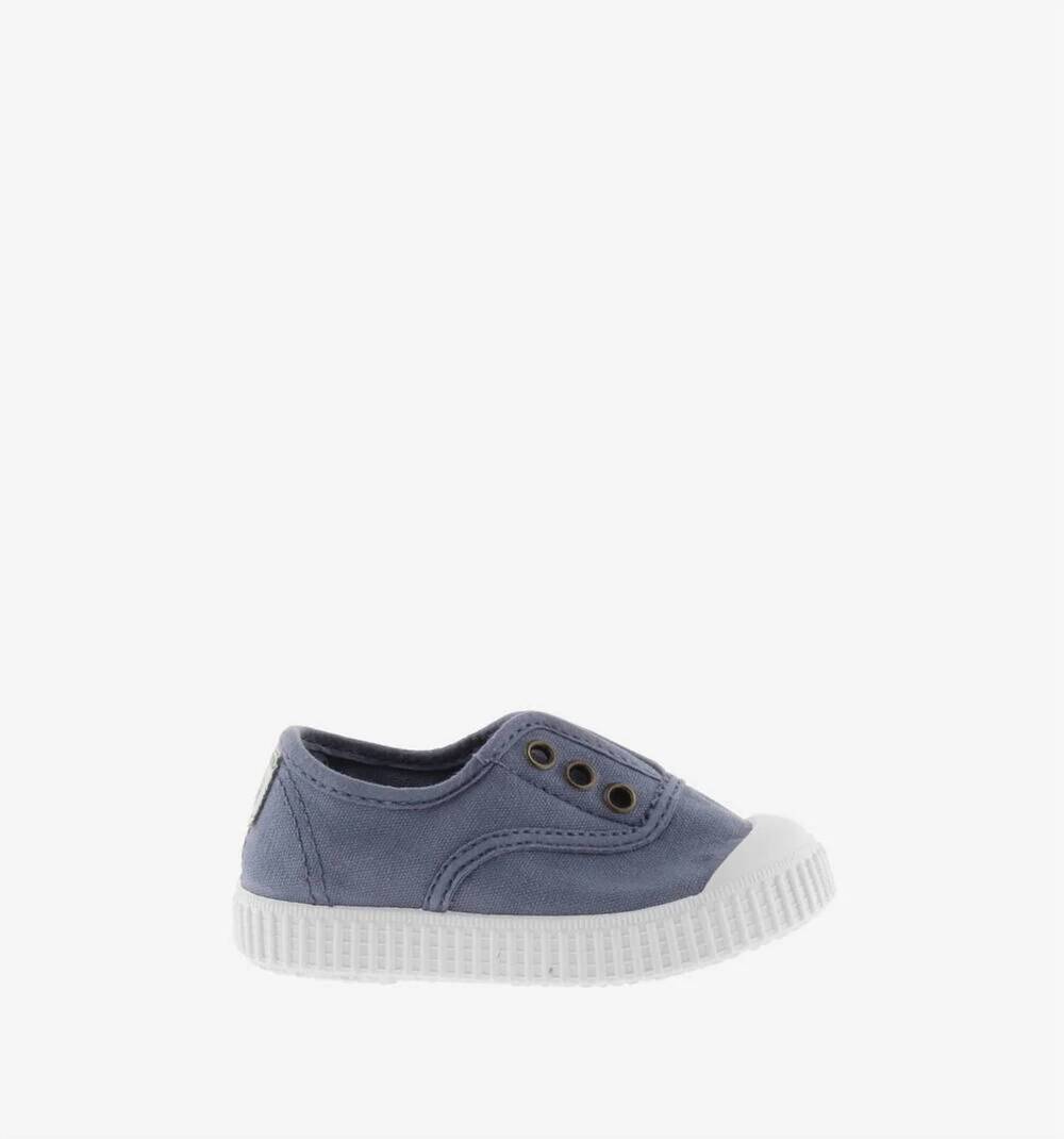 NEW VICTORIA kid's 1915 inglesa drec canvas elastic sneakers in azul